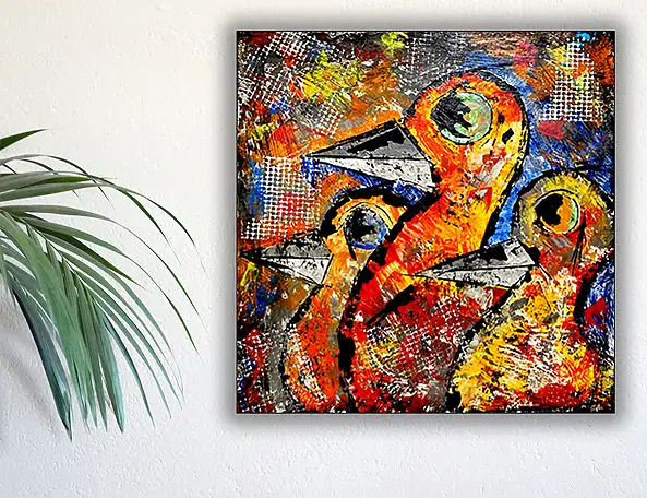 Marek Lutek, pTaKi 11610, Obraz akrylowy - płótno, 40 x 40