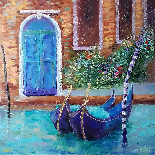 Kseniya Kovalenko - *Charming Venice* painting  oil on canvas 80x80cm*