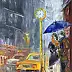 Kseniya Kovalenko - painting * Evening New York * Oil on canvas 40x80 cm