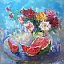 Kseniya Kovalenko - painting *Juicy Watermelon* Summer Still Life 