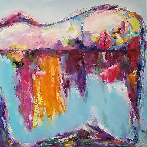 Kseniya Kovalenko - * painting Rainbow on your lips * Оil on canvas 80x80cm