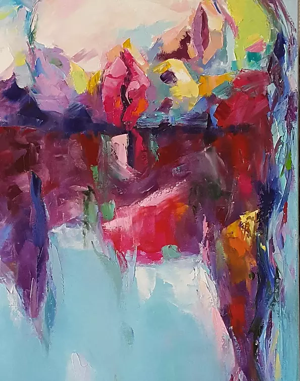 Kseniya Kovalenko - * painting Rainbow on your lips * Оil on canvas 80x80cm