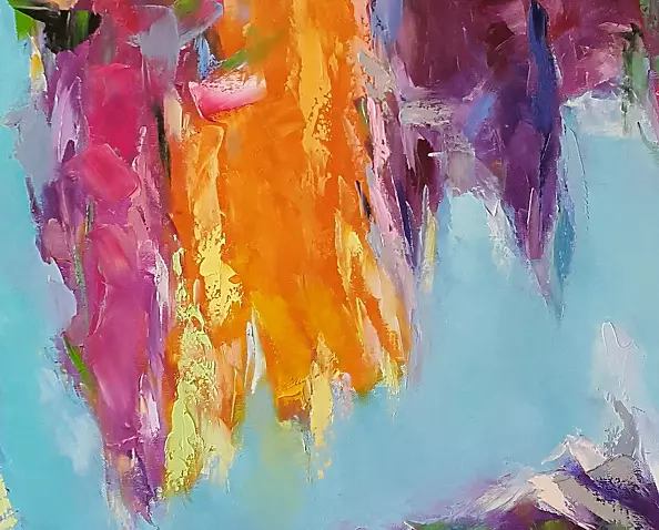 Kseniya Kovalenko - * painting Rainbow on your lips * Оil on canvas 80x80cm