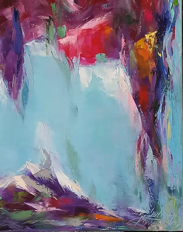 Kseniya Kovalenko - * painting Rainbow on your lips * Оil on canvas 80x80cm