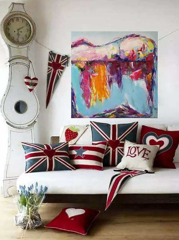 Kseniya Kovalenko - * painting Rainbow on your lips * Оil on canvas 80x80cm