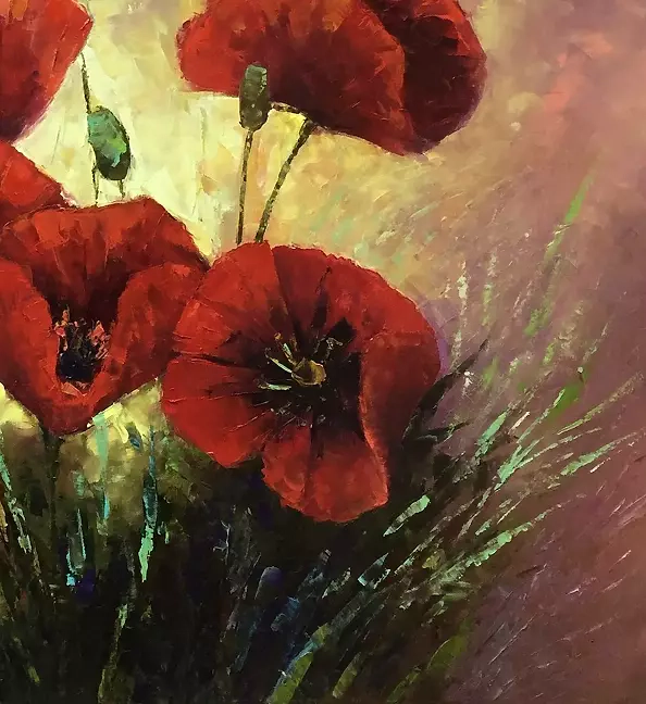 Kseniya Kovalenko - painting *Red poppies*Оil on canvas 80x60cm