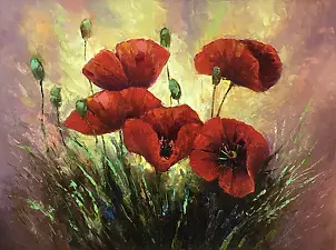 Kseniya Kovalenko - Painting * Red poppies * Оil on canvas 80x60cm