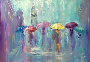 Kseniya Kovalenko - painting * Romantic rain * Оil on canvas 100x70cm