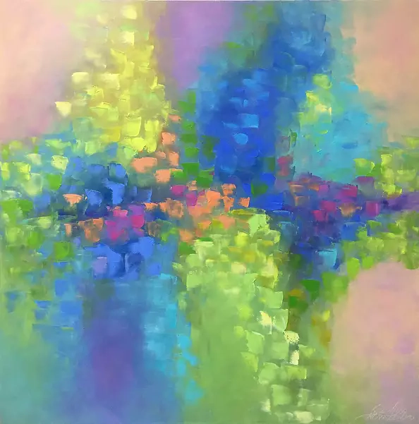 Kseniya Kovalenko - * painting * Spring caprice Оil on canvas 80x80cm