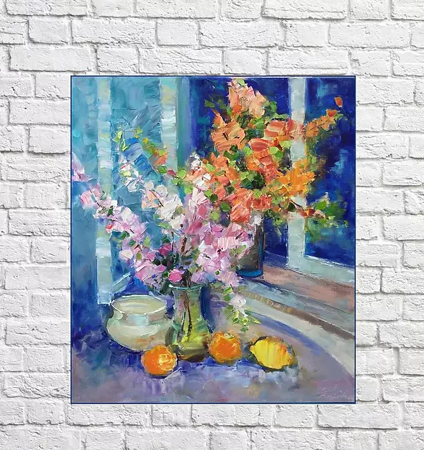Kseniya Kovalenko - painting * Spring flowers still life * Оil on canvas 70x80cm