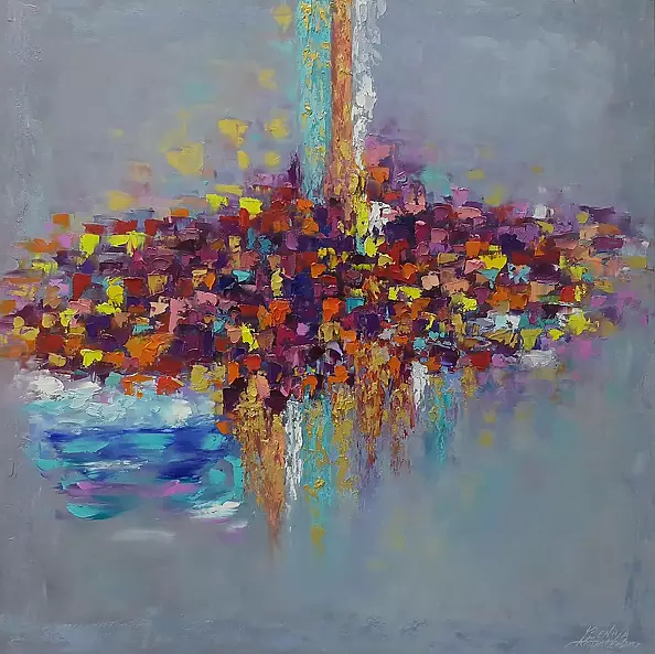 Kseniya Kovalenko - painting * Rainbow of emotions* Оil on canvas 80x80cm