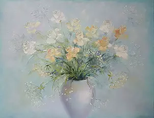 Kseniya Kovalenko - painting *caramel roses* оil on canvas 90x70cm