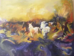 Bozena Chlopecka - Pędzące konie