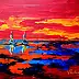 Jerzy Stachura - paesaggio marino rosso
