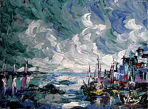 Jerzy Stachura - gray landscape port