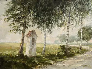 Jacek Szudak - pejzaż z kapliczką