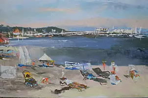   - beach, view of the pier in Sopot