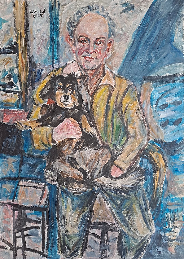 Krzysztof Chrobot - portrait of a guy with a dog