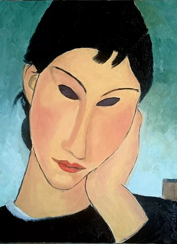 Kamila Dobrowolska Karaczewska - portrait of woman after Amedeo Modigliani