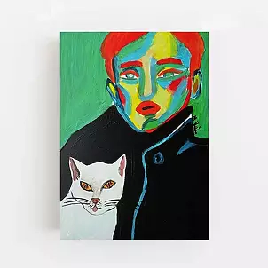 Marlena Kuc - Porträt einer weiblichen Katze mit einem Herrn