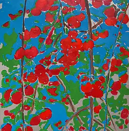 Małgorzata Mazur, райские яблоки, Акрилова картина - картон/цупкий картон, 70 x 100
