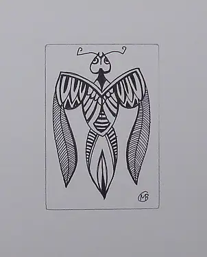 Mieczysław Burda, worm01 mb 26, Tinte - Papier, 19 x 13