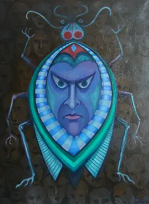 Mieczysław Burda, verme verde mb 26, Quadro a olio - tela, 60 x 80