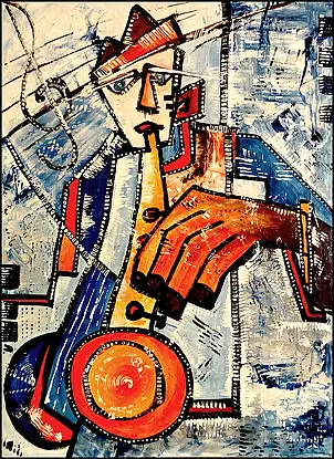 Marek Lutek, sAkSon 11624, Peinture acrylique - panneau, 46 x 66