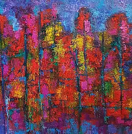 Kolesnikova Irina, сине-фиолетовое небо, Obraz olejny - płótno, 90 x 70
