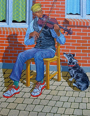 Grzegorz Mioduszewski - the fidler and the dog