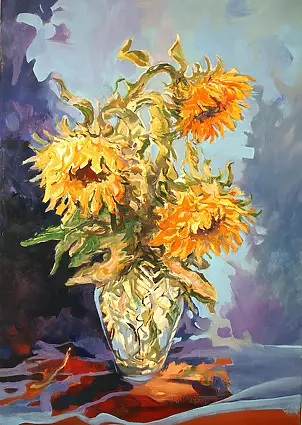 Dorota Chwałek - sunflowers in a vase
