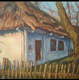 Grzegorz Wójcik, stara chata , Obraz akrylowy - płótno, 60 x 50