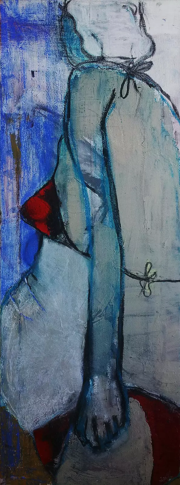 Karolina Kucharska - an elderly woman on the beach