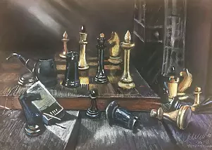 Andrzej Siewierski - chess and pipe.