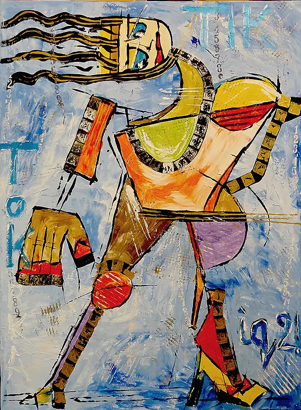 Marek Lutek, tiK 11606, Acrylic painting - canvas, 55 x 75