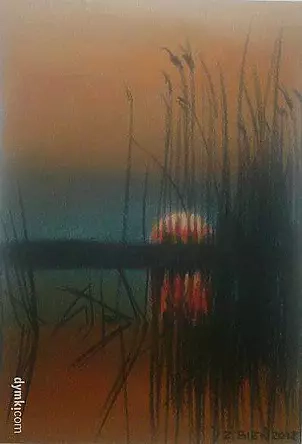 Zbigniew Bień - Grass at sunset