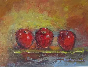   - three red apples