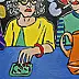 Marlena Kuc, trzy lalunie, Obraz olejny - płyta, 35 x 25