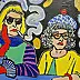 Marlena Kuc, trzy lalunie, Obraz olejny - płyta, 35 x 25