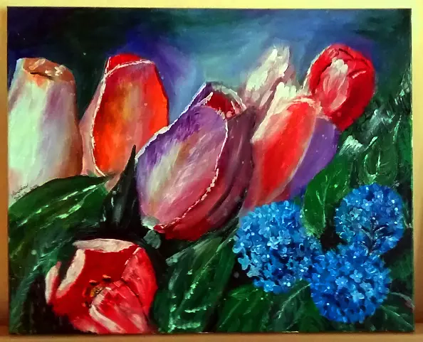 Mirosław Sobiech - tulips and hydrangea