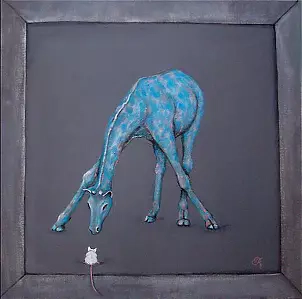 Renata Magda - turquoise giraffe and mouse