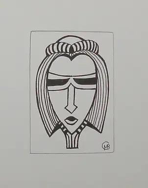 Mieczysław Burda, faccia01mb 26, Inchiostro - carta, 10 x 13