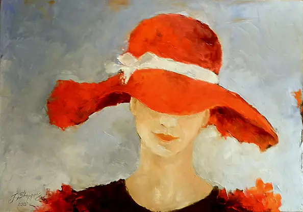 Jolanta Steppun - in a red hat