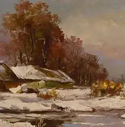 . Zorankezic, зима, Масляная картина - , 60 x 35