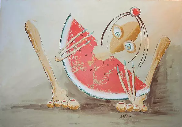 Romana Klinkosz - z arbuzem