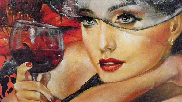 Marlena Selin - z lampką wina