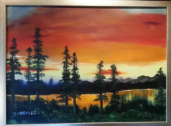 Stanisław Tobiasz - sunset over the lake