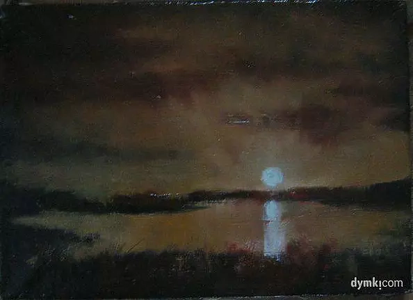 Zbigniew Bień - zachód słońca nad jeziorem