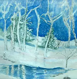 Wieter Wieter, зимой и березы, Акварелі - папір, 30 x 20