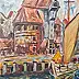 Krzysztof Chrobot, żuraw Gdansk, Obraz olejny - płótno, 30 x 50